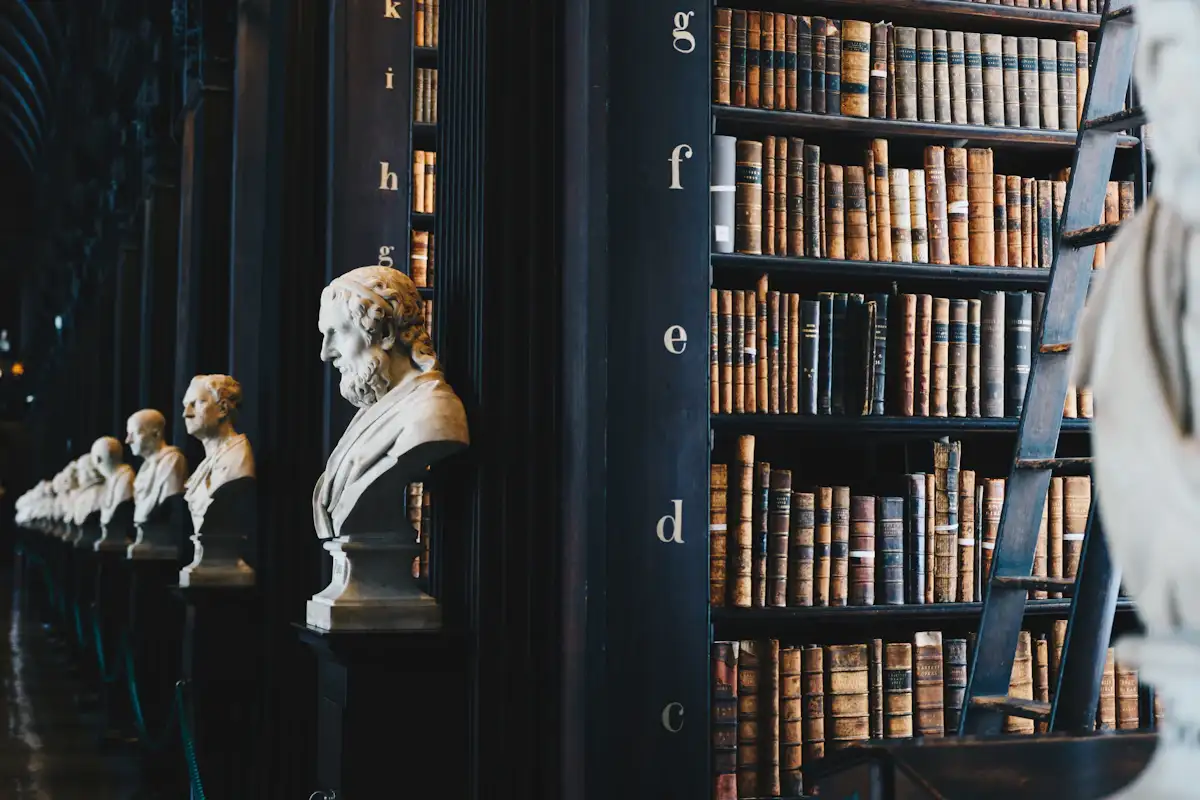 Legal books and courtroom setting