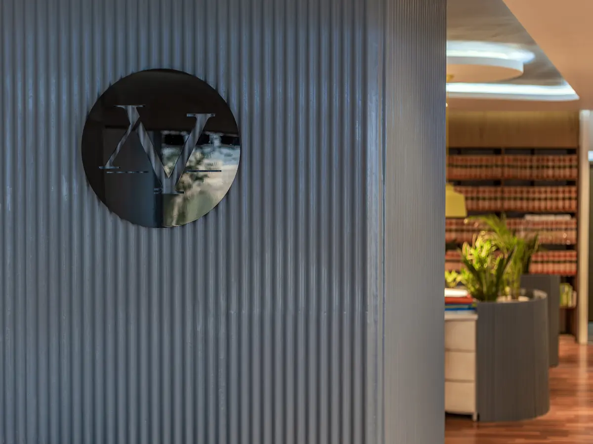 The fluted monogram wall at Avon Chambers